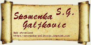 Spomenka Galjković vizit kartica